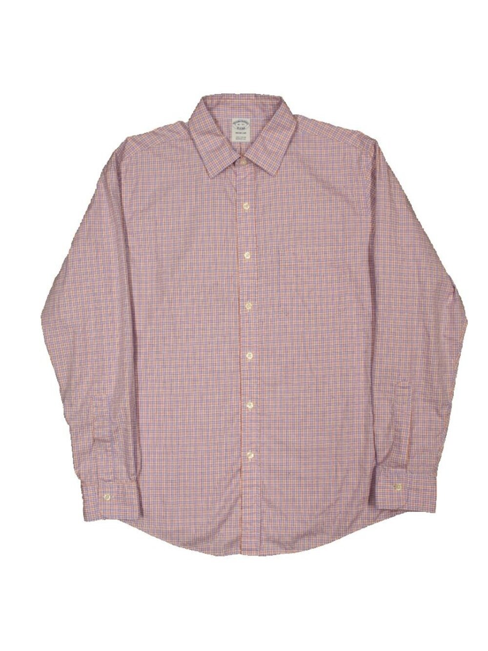 Brooks Brothers Dress Shirt USA Made Check 100% Cotton Long Sleeve 16 Large
